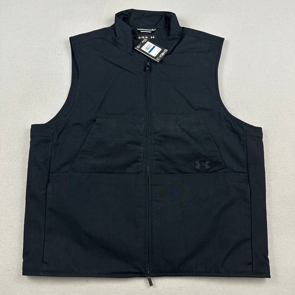 Under Armour Vest Men XL Black Expanse Utility Jacket Corduroy Storm Canvas